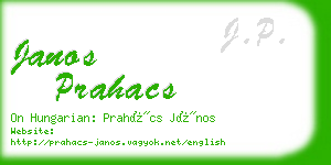 janos prahacs business card